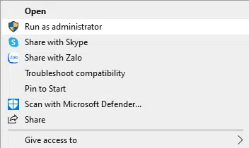 Run as Administrator